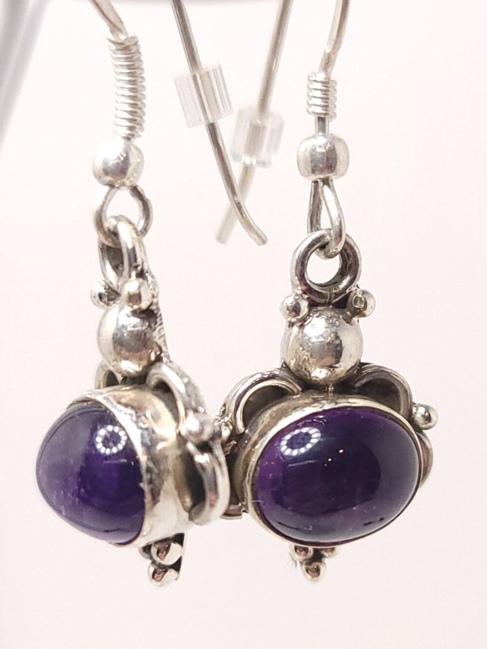 Amythest Sterling Silver Earrings for Pierced Ears